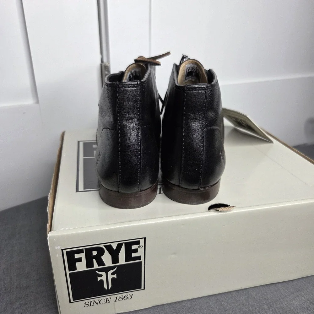 Frye NWT Chukka Men's Black Leather Ankle Boots Size 9.5 US
